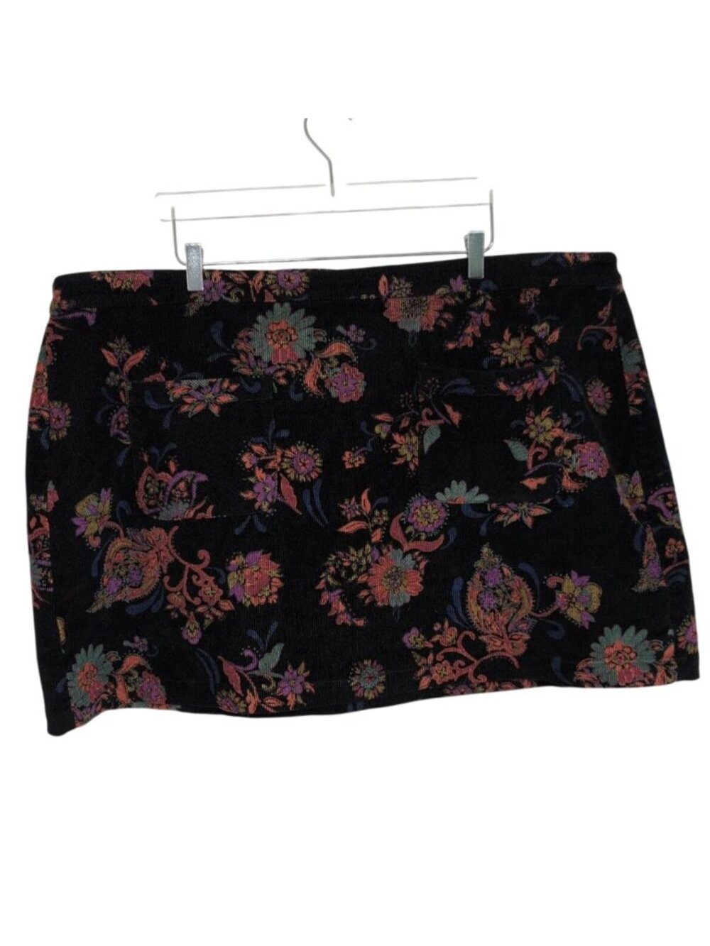 ModCloth Corduroy Floral Skirt Womens Plus Size 26W Black Grunge Whimsigoth